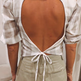 JORINDE BEIGE CHECKERED BLOUSE