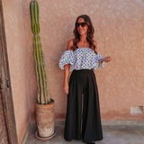 SIHAM BLACK WIDE LEG PANTS