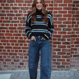 DARK BLUE BARREL JEANS DX6017