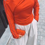 SHELBY RED STUDS LONGSLEEVE SHIRT