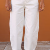 WHITE BALLOON JEANS 9111-7