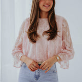 ARIANA LIGHT PINK LACE BLOUSE