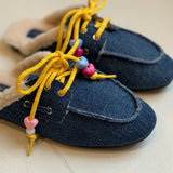 DARK BLUE DENIM MULE LOAFER