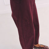 LAUREN BORDEAUX CARGO BALLOON PANTS