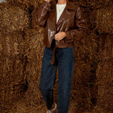 SELWYN BROWN SHINY LEATHER JACKET