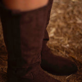 BUCKAROO DARK BROWN SUEDE BOOTS