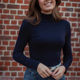 STAY FALLIN' DARK BLUE LONGSLEEVE TURTLENECK SHIRT