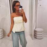 CHARLIE YELLOW STRAPLESS TOP