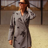 SERAPHINA GREY STRIPED PLAYSUIT