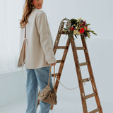 AURELIE BEIGE OPEN BACK BLAZER