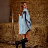 ORLANDO BLUE DENIM LACE JACKET DRESS