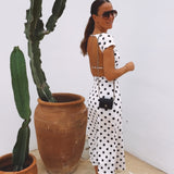 CALA SERENA BLACK/WHITE POLKADOTS DRESS