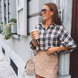 ARIA BEIGE SUEDE SKORT