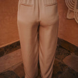 DAHAB BEIGE SATIN PANTS