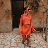 TIJUANA ORANGE STRIPED SKORT