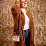 AUTUMN CAMEL FRINGE PONCHO