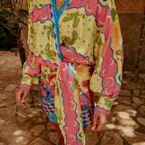 SIERRA BUTTER YELLOW/PINK BIRD DRESS