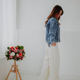 ELIZA BLUE DENIM FRINGE JACKET