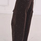 NADIA BROWN RHINESTONE CARGO BALLOON PANTS