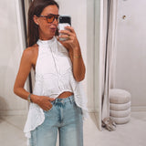 ALIX WHITE EMBROIDERED TOP