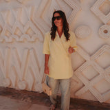 SOUKAINA YELLOW SHORTSLEEVE BLAZER