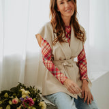 CASSANDRA RED CHECKERED LONGSLEEVE SHIRT