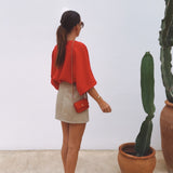 CALETA TAUPE BELT SKORT