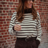 ABERDEEN BROWN STRIPED ROLLNECK SWEATER