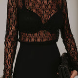 KATE BLACK LACE LONGSLEEVE TOP