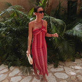 DORADO PINK CROCHET ONE SHOULDER DRESS