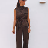 MORENA BROWN TWO-PIECE SET