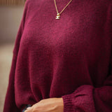 EILEEN BURGUNDY KNITTED SWEATER