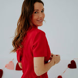 DARLING RED ONE SHOULDER BLOUSE