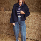 DUSTINE DARK BLUE AUTUMN COAT