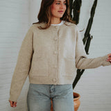NORI BEIGE BUTTON CARDIGAN