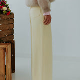 LIGHT YELLOW WIDE LEG JEANS 9139-8