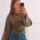 ANGELINA KHAKI LONGSLEEVE SHIRT
