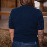 BETH DARK BLUE PEARL SHORTSLEEVE PULL