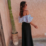 AICHA WHITE POLKADOTS OFF SHOULDER BLOUSE