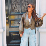 HAISLEY KHAKI LEATHER JACKET
