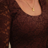 BRYNLEE BROWN MAXI LACE DRESS