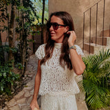 SALVACION ECRU LACE TWO-PIECE SET