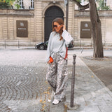 TAUPE LEOPARD BARREL JEANS A5285