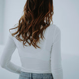 NATHALIE WHITE BASIC LONGSLEEVE SHIRT