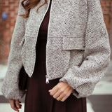 OXFORD BROWN/ECRU STRIPED JACKET