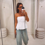 CHARLIE WHITE STRAPLESS TOP