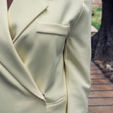 CROSSOVER BUTTER YELLOW BLAZER