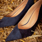 SAPPHIRE DARK BLUE CAT HEELS
