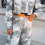 DARK GREY MARBLE BALLOON PANTS A5191