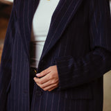 DARCY DARK BLUE STRIPED BLAZER